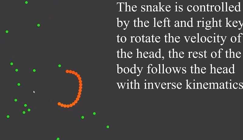 Floating point snake with kinematics