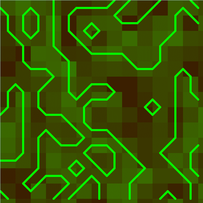 Marching Squares in a Perlin Noise field