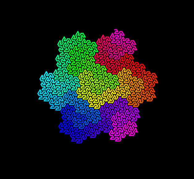 gosper curve (flowsnake) with L-system